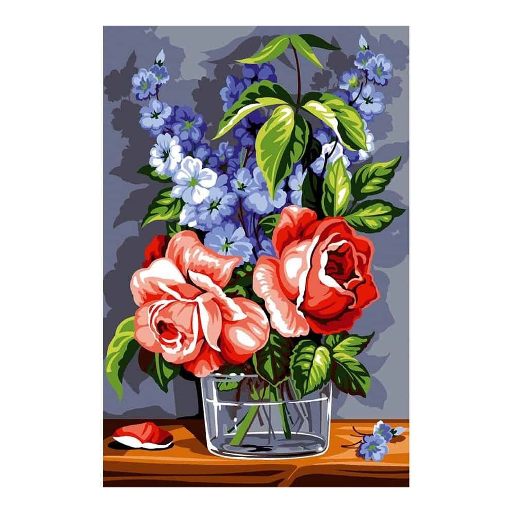 TELA SEG "DE ROSE ET DE BLEU" mezzo punto